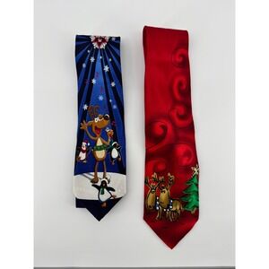 J Garcia Dracula Clause & Hallmark Yule Tie Greetings Christmas Tie Bundle 2pc